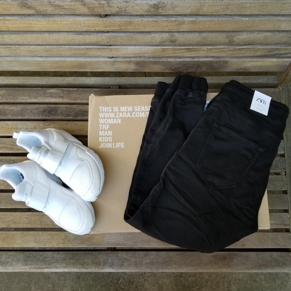 NEW ZARA SOFT DENIM PANTS - BLACK JOGGERS🔥🔥